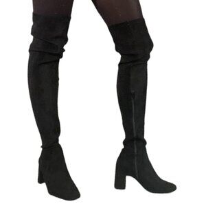 JEFFREY CAMPBELL Over the Knee Thigh High Black Boots Size 7.5
